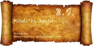 Miháli Imola névjegykártya